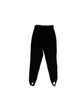 Vintage 80s Edelweiss Black Ski Stirrup Pants Nylon Wool Blend Women's Size 6 #1